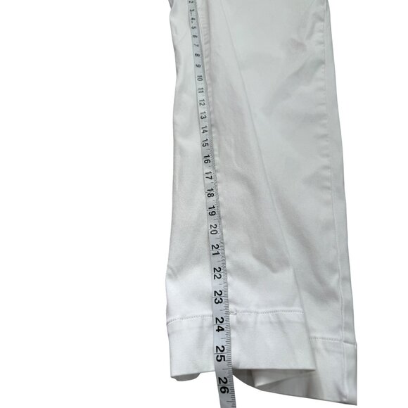 Spanx White Wide-Leg Cropped Pants Womens Cotton Blend Pull-On Size L - Picture 6 of 10